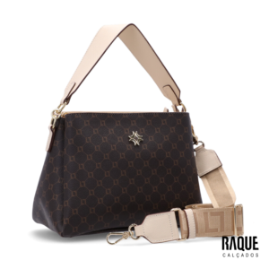 BOLSA LUZ DA LUA - TOTE MÉDIA MONOGRAMA MOCCA