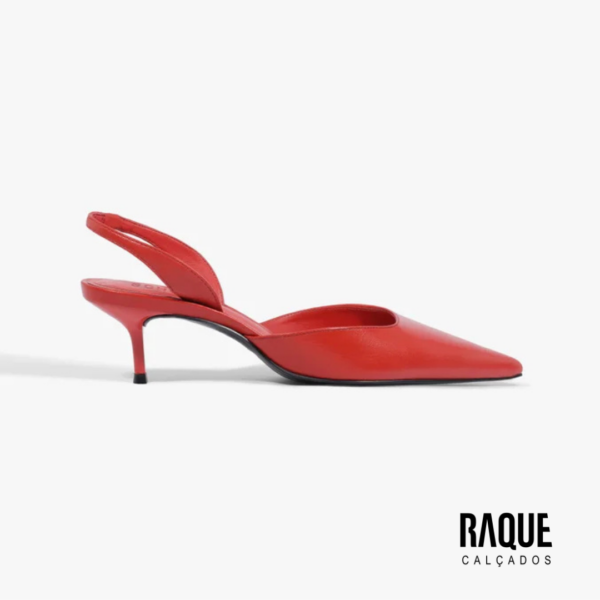 Slingback Schutz Couro Vermelho