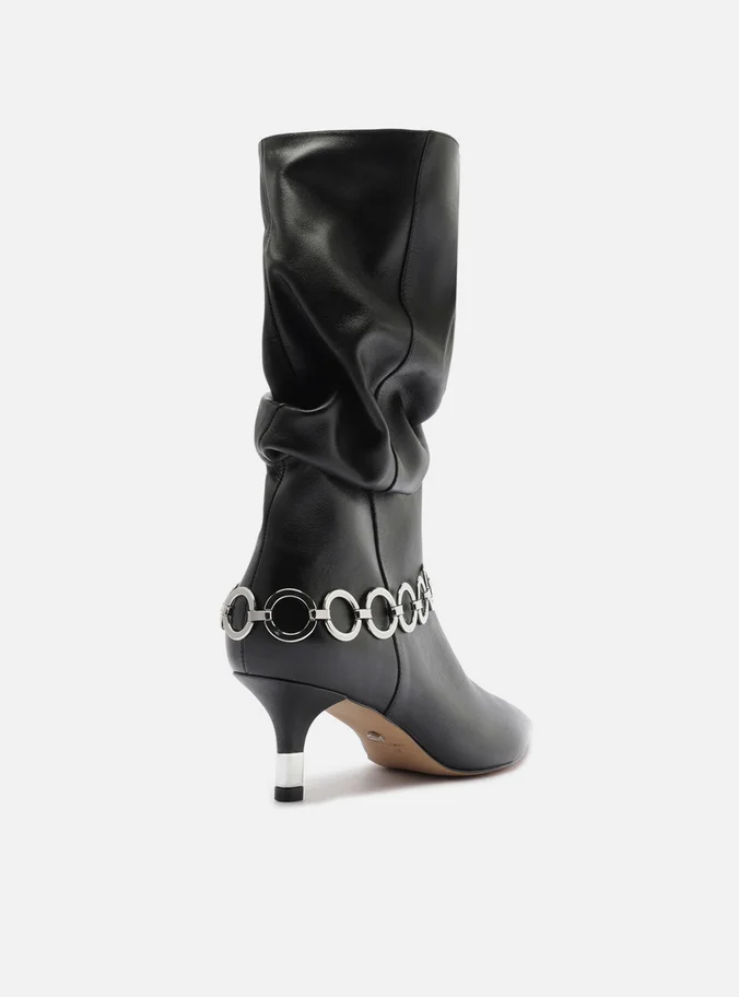 Bota Arezzo Salto Fino Slouchy Metais - Imagem 2